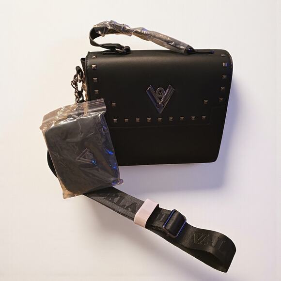 Valentino Orlandi Black Satchel V-2104 with Adjustable Strap and Wallet - NWT - Picture 3 of 4